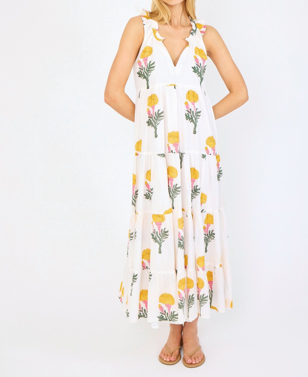 Floral Pleated Maxi Dress