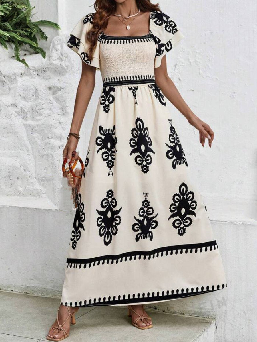 Casual Printed Midi Dress